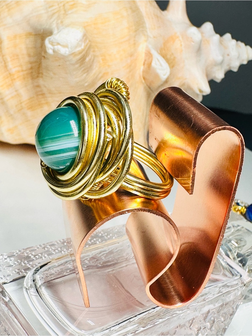 NEST AGATE  Wrap Ring